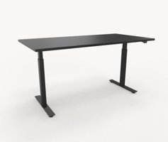 Höj och sänkbart skrivbord Svart höj och sänkbart skrivbord, svart stativ, svart skiva