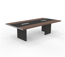 Elegante Konferensbord Elegante mötesbord lackade ben + läder, 280x140 cm