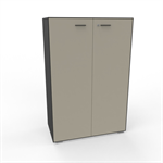 Quadrio Slim metallskåp Metallskåp med dörrar i lack, Höjd 132 cm
