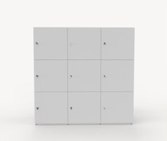 Shape personlig förvaring, 9 fack, låsbart med nyckel, Vit Vit