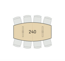 Connect Konferensbord Båtformat mötesbord 240 cm