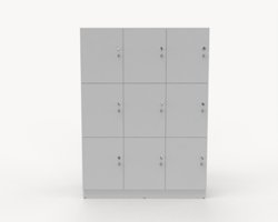 Småfacksskåp med 9 dörrar, bredd 120 cm Mellan, 88 mm