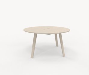 Runt mötesbord med kabellock, diameter 140 cm