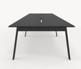 Bild 3 Piece svart konferensbord, kabelbox, längd 280 cm