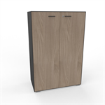 Quadrio Slim metallskåp Metallskåp med dörrar i laminat, Höjd 132 cm