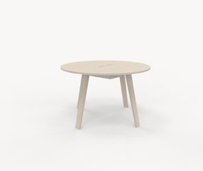 Runt mötesbord med kabellock, diameter 120 cm