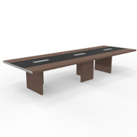 Elegante Konferensbord Elegante mötesbord i fanér med läder, 420x140 cm