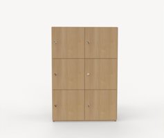 Shape personlig förvaring, 6 fack, låsbart med nyckel, Ek Ek