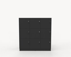 Personlig förvaring i svart lack, exklusiv edition  9 fack