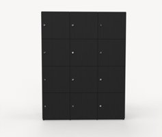 Shape personlig förvaring, 12 fack, låsbart med nyckel, Svartbetsad Svartbetsad Ek