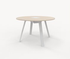 Piece runt bord Ø120 cm, mötesbord för 4 personer Med kabellock