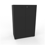 Quadrio Slim metallskåp Metallskåp med dörrar i läder, Höjd 132 cm