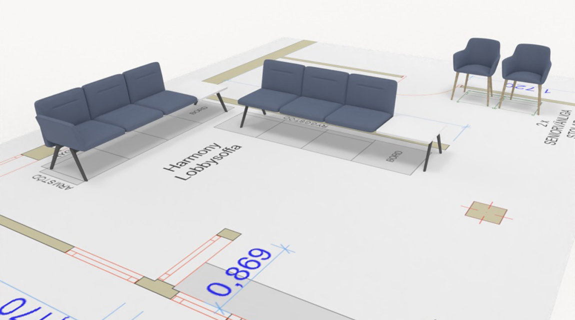 En rendring av ett väntrum kan hjälpa till vid planeringen