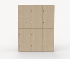 Shape personlig förvaring, 12 fack, låsbart med nyckel, Ljus Ek Ljus Ek