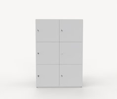 Shape personlig förvaring, 6 fack, låsbart med nyckel, Vit Vit