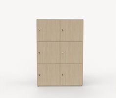 Shape personlig förvaring, 6 fack, låsbart med nyckel, Ljus Ek Ljus Ek