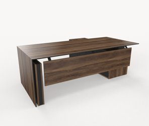 Exklusivt höj och sänkbart hörnskrivbord med front