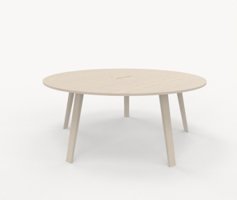 Piece Wood konferensbord Runt mötesbord med kabellock, diameter 180 cm