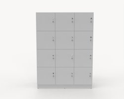 Personlig förvaring med 12 skåp, bredd 120 cm Mellan, 88 mm