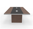 Bild 4 Elegante mötesbord i fanér med läder, 280x140 cm