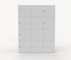 Shape personlig förvaring, 12 fack, låsbart med nyckel, Vit Vit