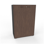 Quadrio Slim metallskåp Metallskåp med dörrar i fanér, Höjd 132 cm