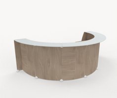 Reception glas Stor rund receptionsdisk