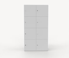 Shape personlig förvaring, 8 fack, låsbart med nyckel, Vit Vit