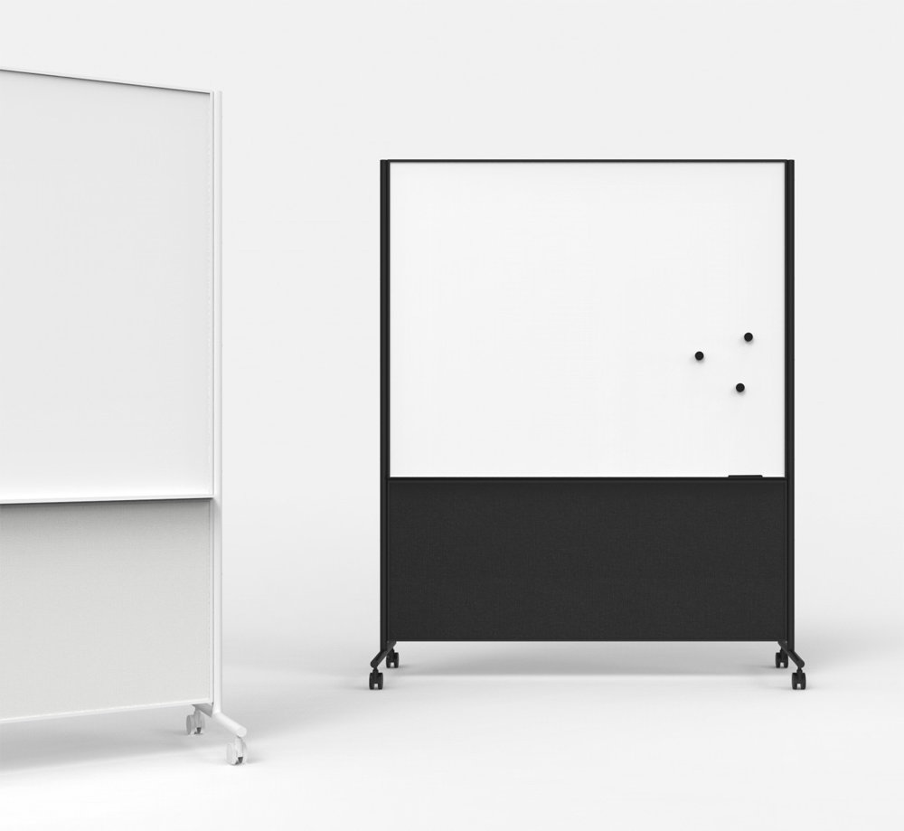 Mobila skrivtavlor ONE Whiteboard Screen Skrivtavla, B106,7 x H196 cm, Svart