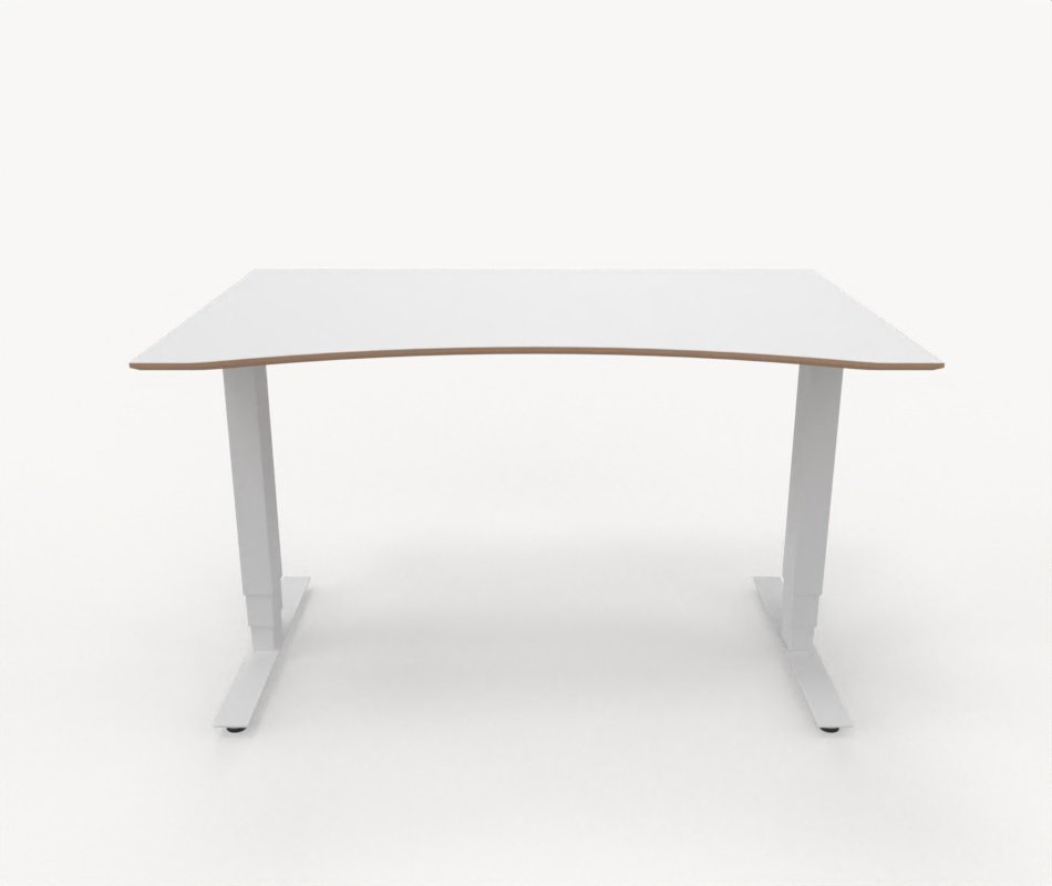 Opus Choice skrivbord Höj & sänkbart skrivbord med maguttag, vit med fasad kant