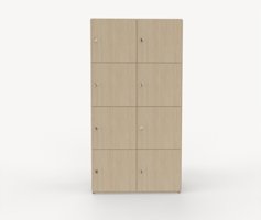 Shape personlig förvaring, 8 fack, låsbart med nyckel, Ljus Ek Ljus Ek