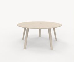 Piece Wood konferensbord Runt mötesbord med kabellock, diameter 160 cm